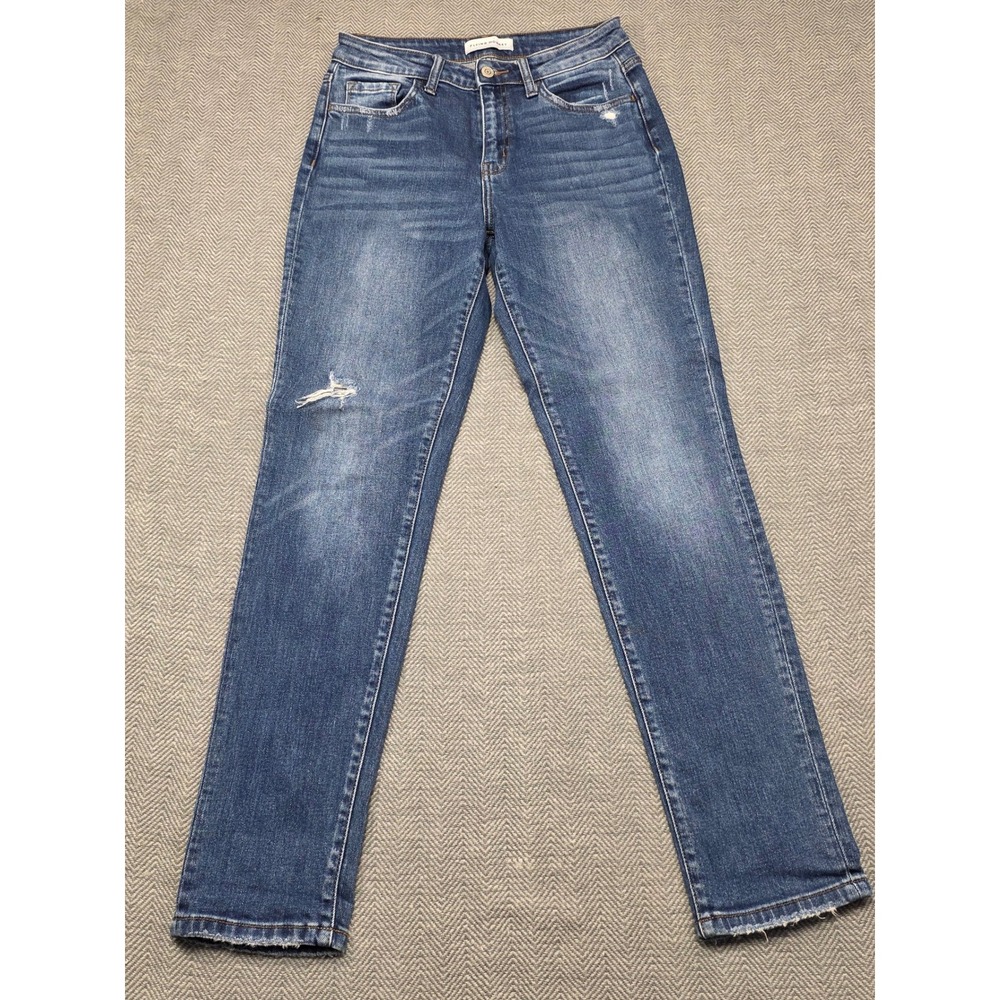 Flying Monkey Blue Distressed High Rise Straight Leg Jeans Y3984 Size 26